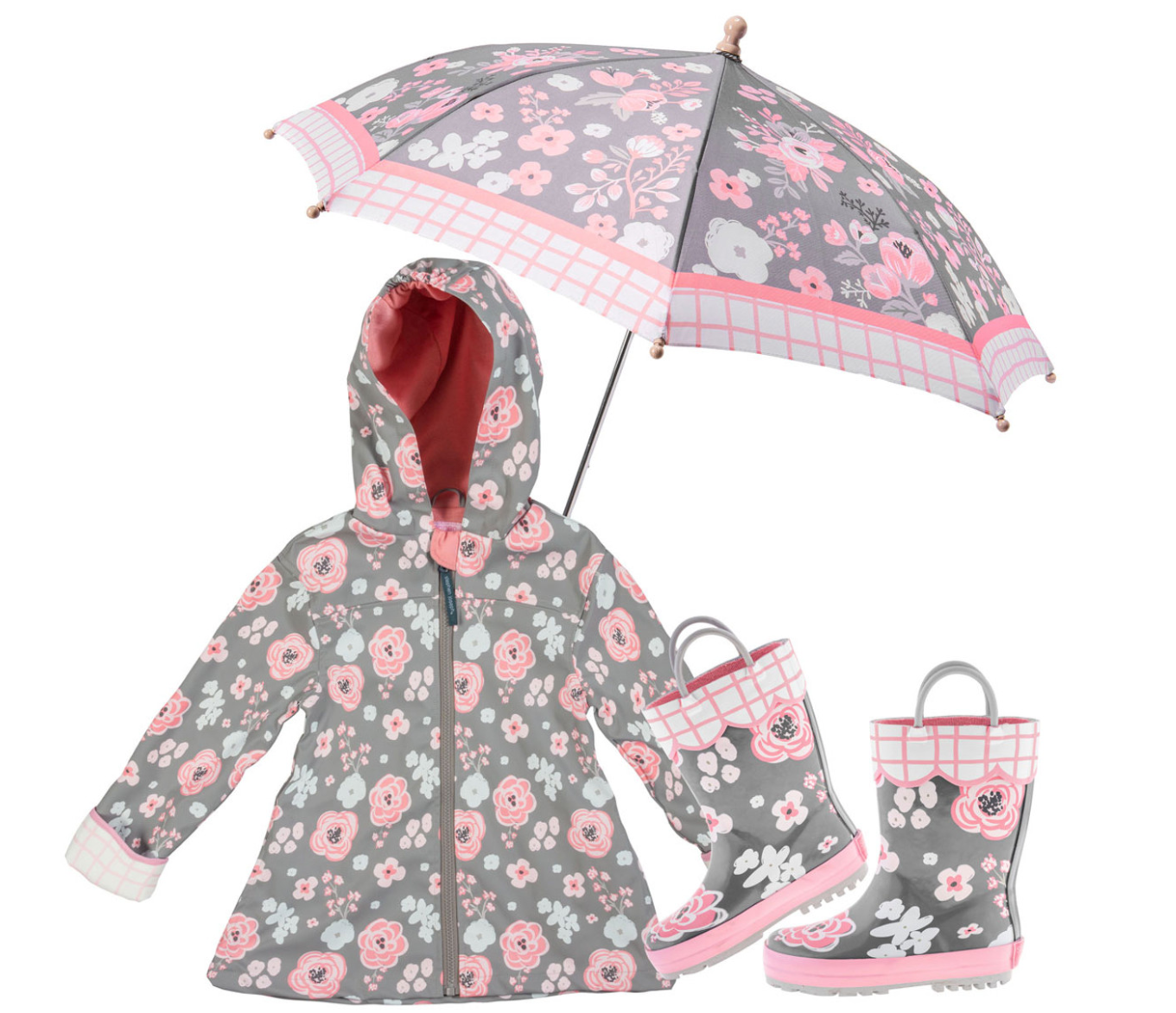 Flower Printing Kids Rain Gear Set